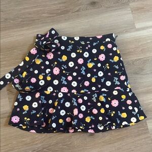 Ann Taylor Navy Skirt with Colorful Floral Accents